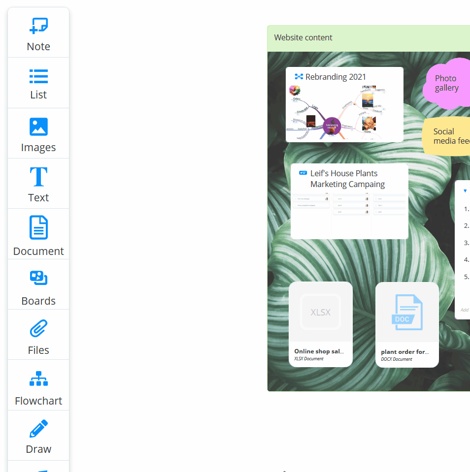 Adding attachments to whiteboards on Ayoa